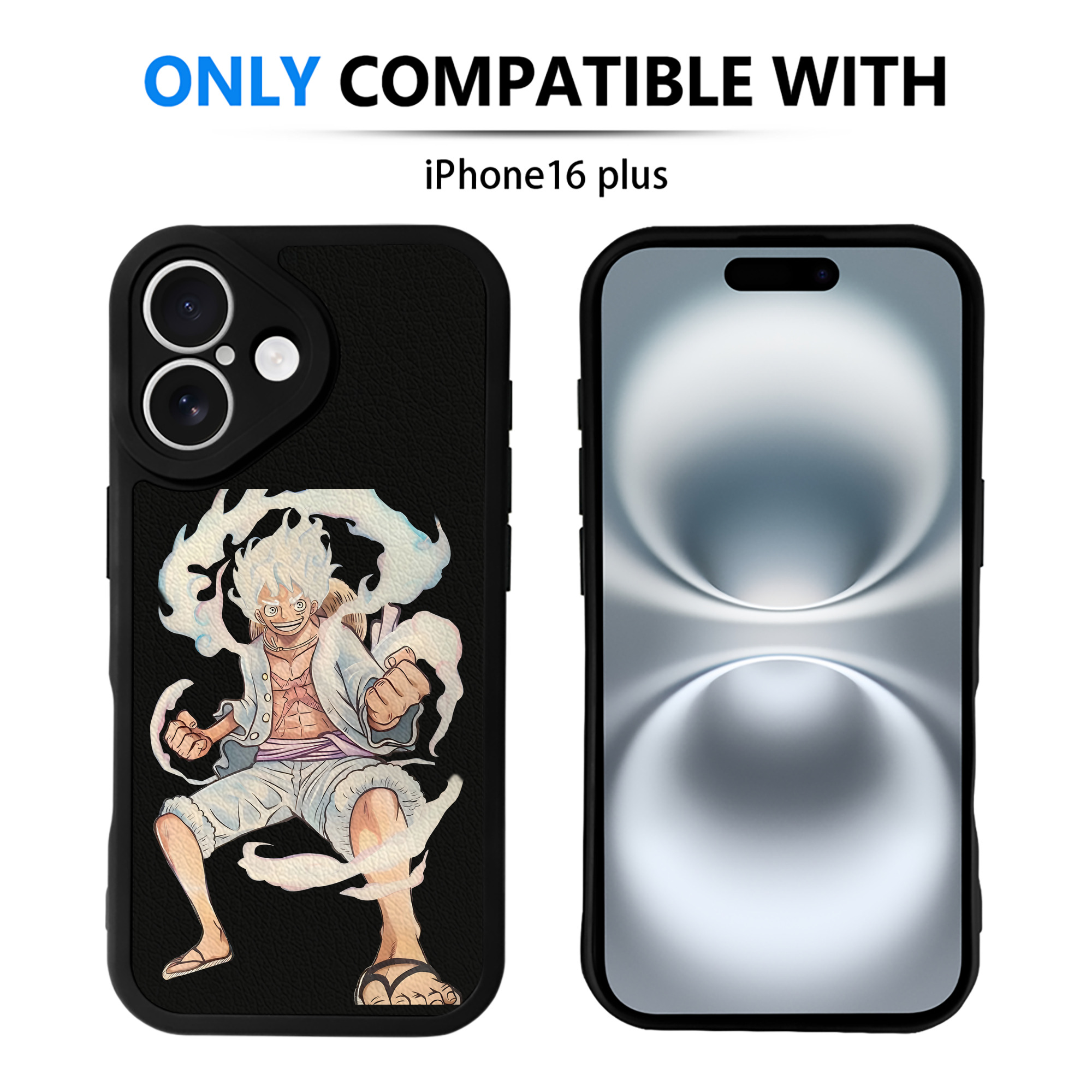 （画像用） ワンピース モンキー・D・ルフィ ONE PIECE Monkey D. Luffy 【iPhone 16シリーズ対応】シリコンスマホケース（レザー調） 材質：シリコン